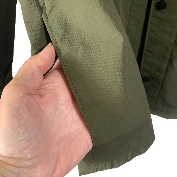 Zara Women's Size Large Olive Green Shirt Jacket Snaps Closures 2 Front Pockets - Picture 5 of 10